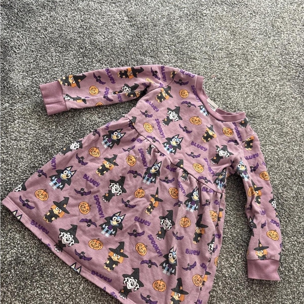 Purple Halloween Themed Long Sleeve Dress